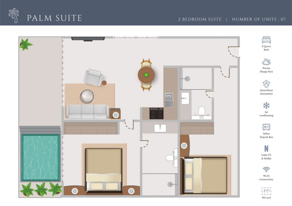 Palm Suite, Crystal Sands Hikkaduwa 5*