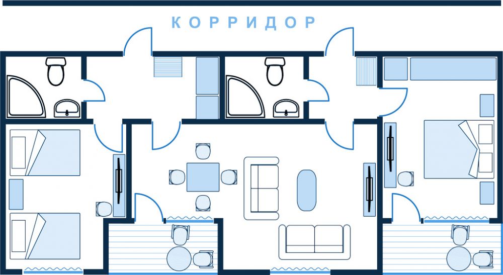 3-комнатный 4-х местный номер 