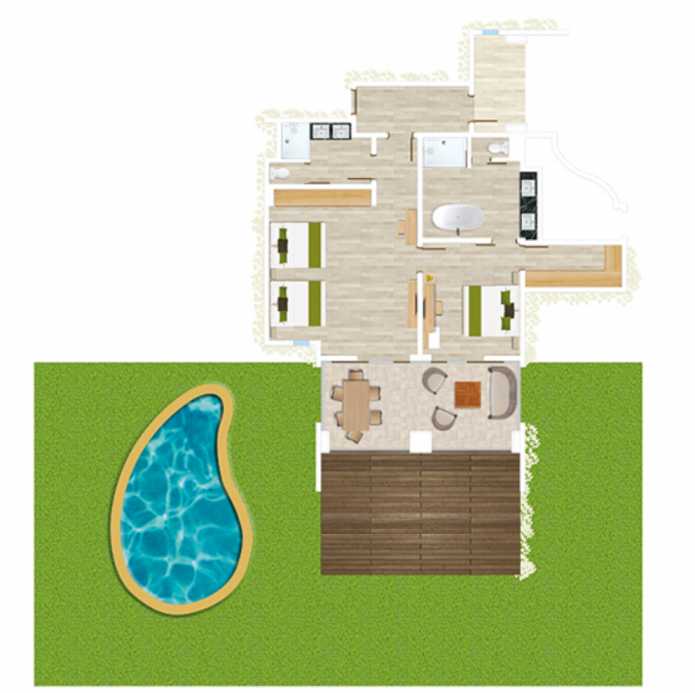 Pool Apartment, Mauricia Beachcomber Resort & SPA 4*