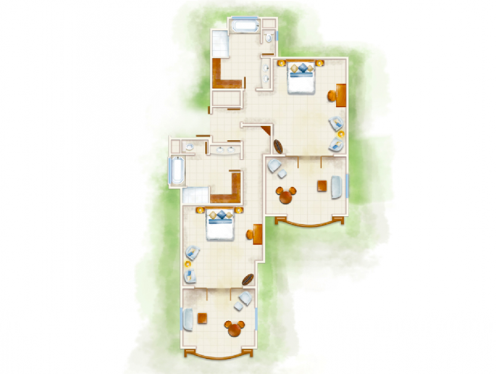 2-Bedroom Family Suite Beachfront, Paradis Beachcomber Golf Resort & Spa 5*